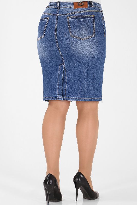 Denim skirt of large sizes classic