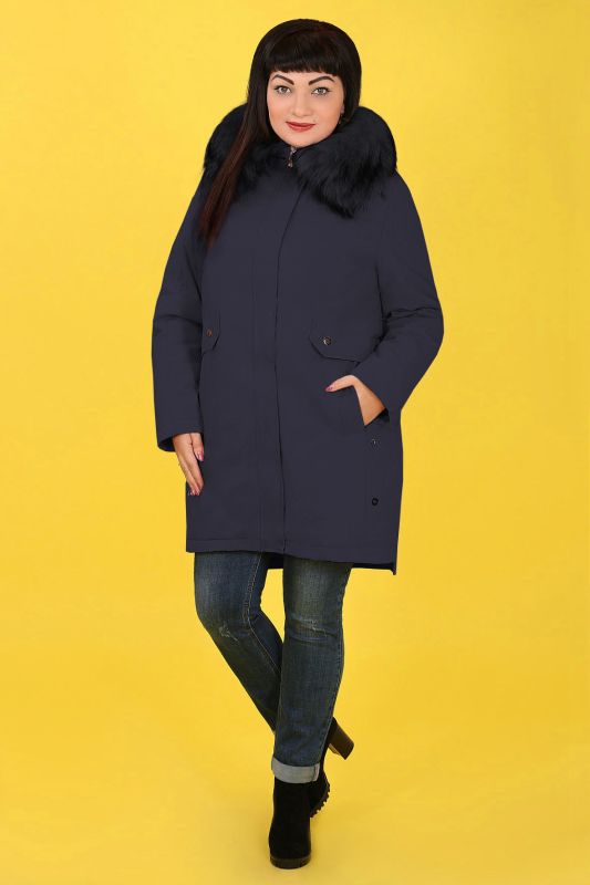 0U53 D1788. C1 Winter jacket with hood+ fur trim+ fur lining