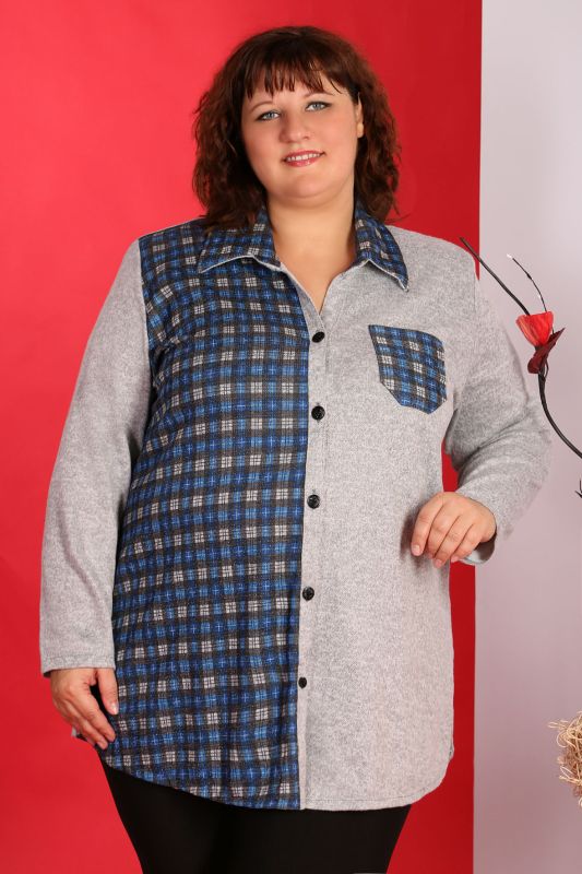 Large Size Women's Plaid Shirt