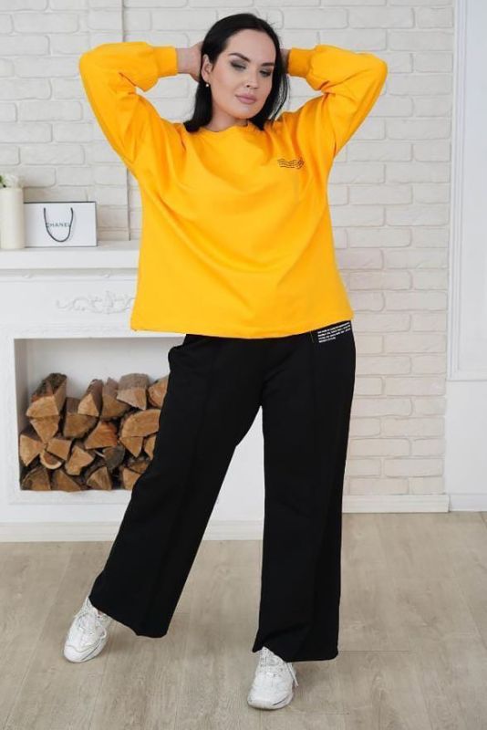 Women's Casual Tracksuit with yellow Sweatshirt