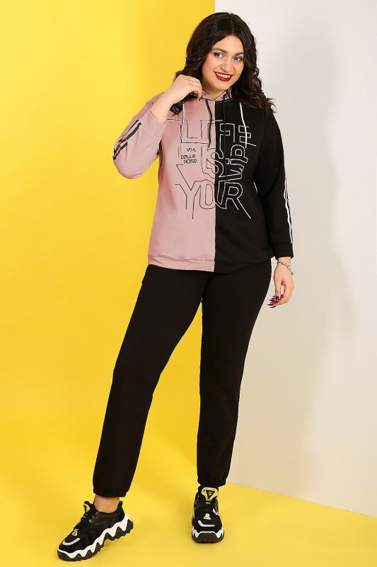 Women's tracksuit casual with double hood