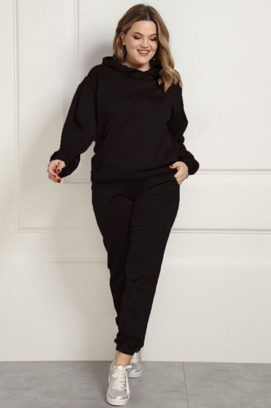 Tracksuit for women black with a hood