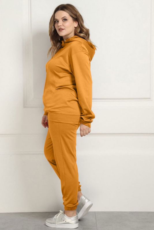 Mustard - colored tracksuit with hood