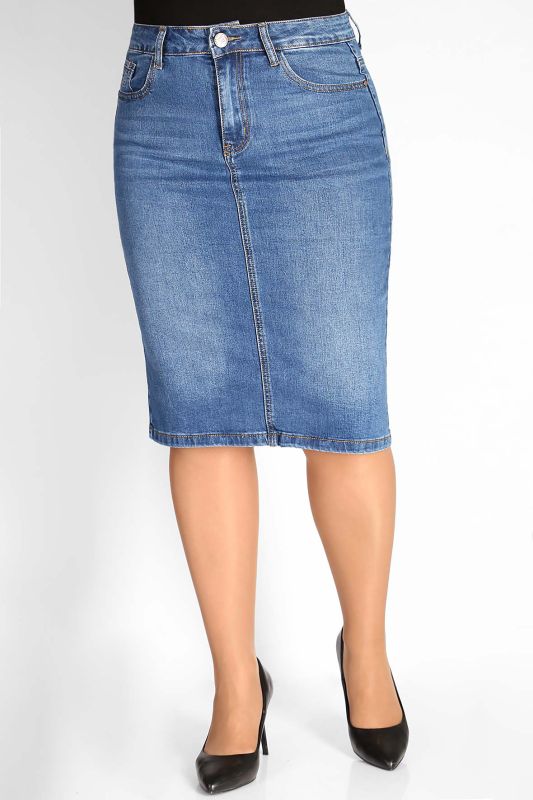 Denim pencil skirt for women