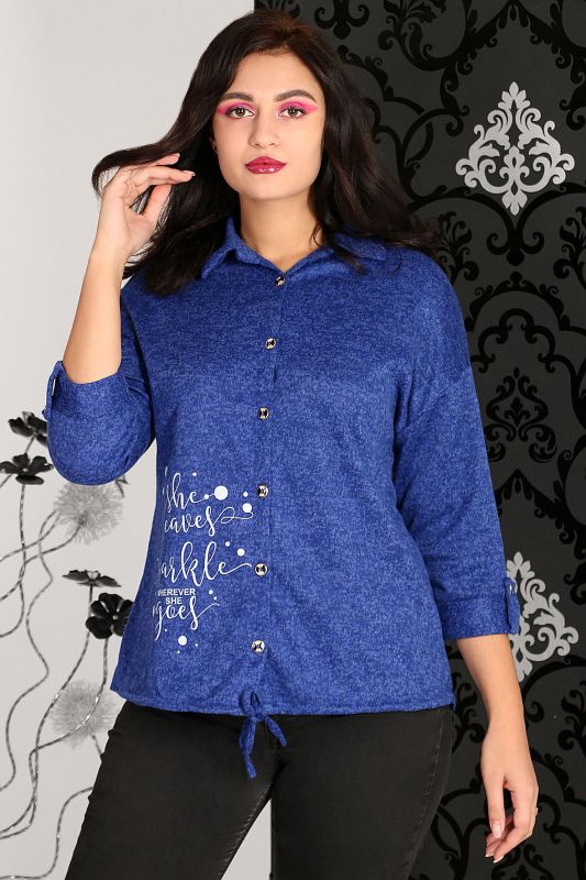 Blue women's shirt in large sizes