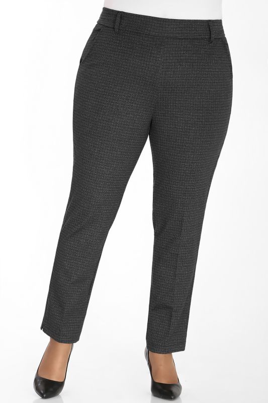 Dark grey women's trousers narrowed to the bottom with arrows