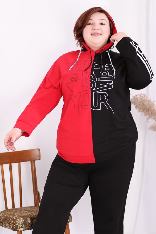 Sports style suit with double hood